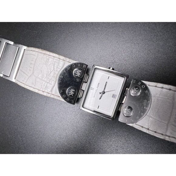 Michael Kors White Leather Watch - Picture 1 of 8